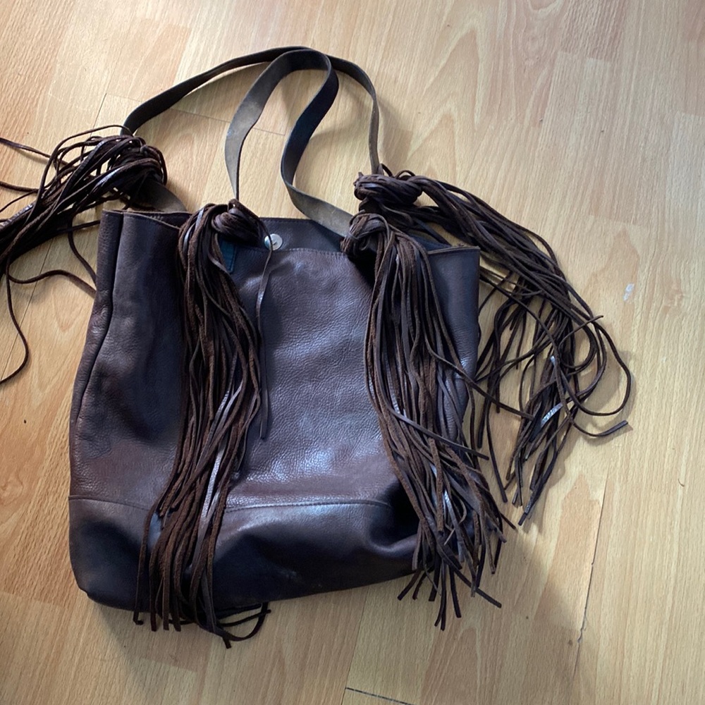 Mcfadin handmade suede brown purse